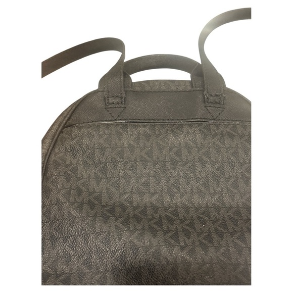 Michael Kors Black Backpack with Silver Floral Details - Picture 8 of 10